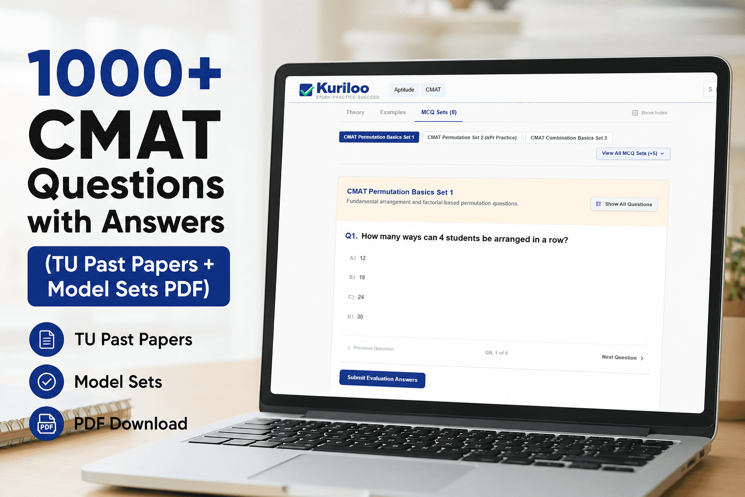 1000+ CMAT Questions with Answers(TU Past Papers + Model Sets PDF)